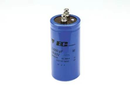 Produktfoto 1 von Vishay 101 PHR-ST Schraubanschlussklemme Kondensator 33000 μF ±20 % / 63V dc, Ø 50 mm x 105 mm x 105 mm, 85 °C