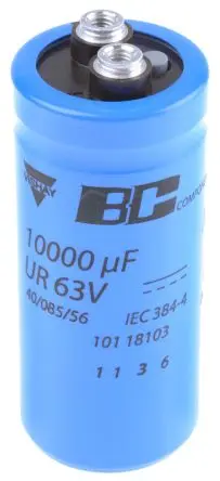Produktfoto 1 von Vishay 101 PHR-ST Schraubanschlussklemme Kondensator 10000 μF ±20 % / 63V dc, Ø 35 mm x 80 mm x 80 mm, 85 °C