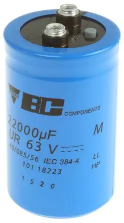 Produktfoto 1 von Vishay 101 PHR-ST Schraubanschlussklemme Kondensator 22000 μF ±20 % / 63V dc, Ø 50 mm x 80 mm x 80 mm, 85 °C