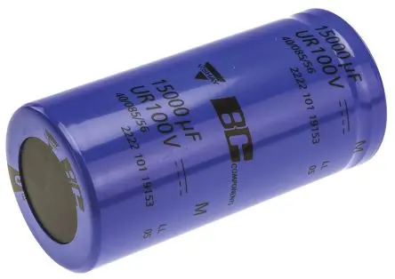 Produktfoto 1 von Vishay 101 PHR-ST Schraubanschlussklemme Kondensator 15000 μF ±20 % / 100V dc, Ø 50 mm x 105 mm x 105 mm, 85 °C