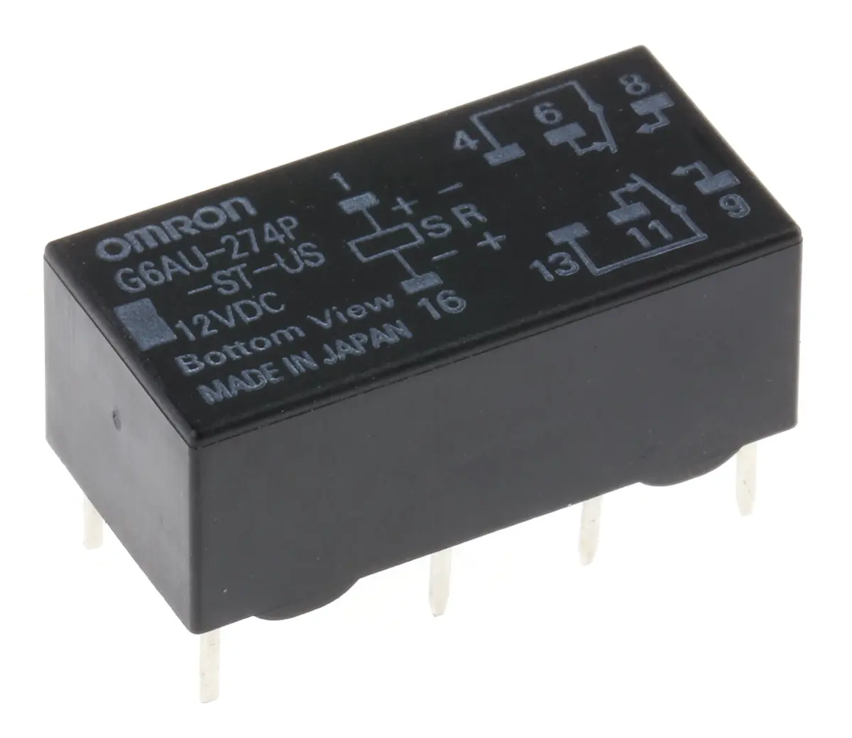 Omron G6A Signalrelais Leiterplattenmontage, 12V dc Spule, 2-poliger Umschalter, max. 2A, 250V ac / 220V dc, Lot