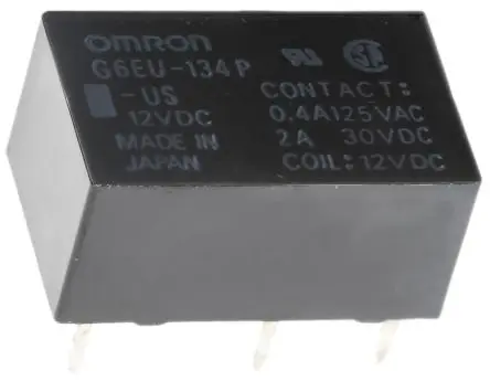 Omron G6E Signalrelais Leiterplattenmontage, 12V dc Spule, 1-poliger Umschalter, max. 3A, 250V ac / 220V dc, Lot