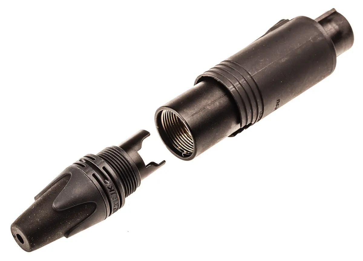Produktfoto 1 von Neutrik Gerade 3-polig Kabel Buchse Gold Schwarz XLR-Steckverbinder, 50 V
