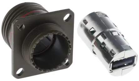 Produktfoto 1 von Amphenol Socapex, Gerade USBFTV USB-Steckverbinder Buchse USB Typ A 1, Panel USB 2.0 IP68