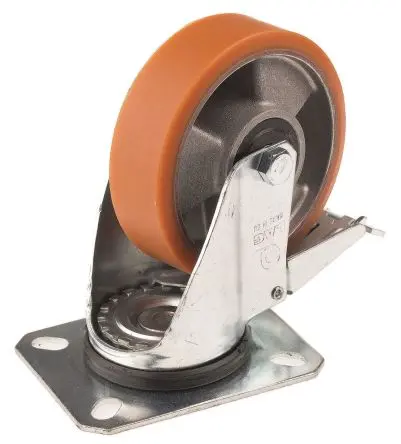 Produktfoto 1 von LAG Drehbar Rolle, Rad ø 100 mm, 120 kg, Ges H. 128 mm, Rad B. 30 mm