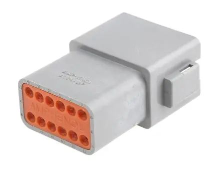 Produktfoto 1 von Amphenol Industrial AT Kfz-Steckverbinder, Kabel, Netzstecker, Crimpbefestigung, Buchse, 12-polig, Grau / 4-reihig,
