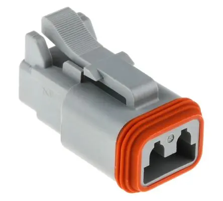 Produktfoto 1 von Amphenol Industrial AT Kfz-Steckverbinder, Kabel, Netzstecker, Crimpbefestigung, Stecker, 2-polig, Grau / 4-reihig,
