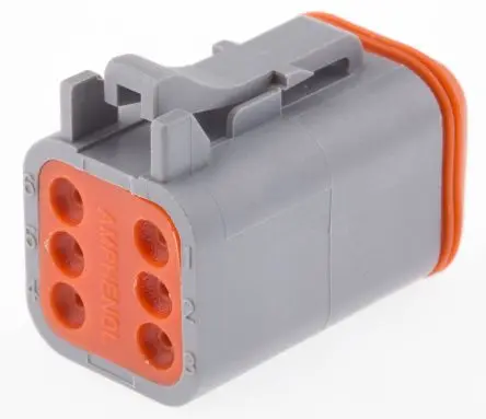 Produktfoto 1 von Amphenol Industrial AT Kfz-Steckverbinder, Kabel, Netzstecker, Crimpbefestigung, Stecker, 6-polig, Grau / 4-reihig,