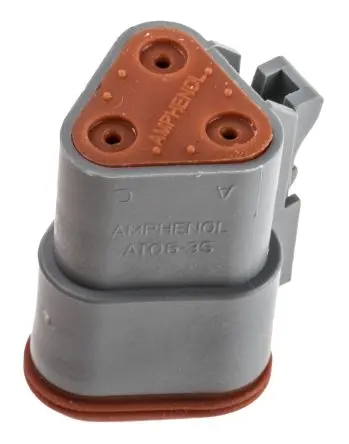 Produktfoto 1 von Amphenol Industrial AT Kfz-Steckverbinder, Kabel, Netzstecker, Crimpbefestigung, Stecker, 3-polig, Grau / 4-reihig,