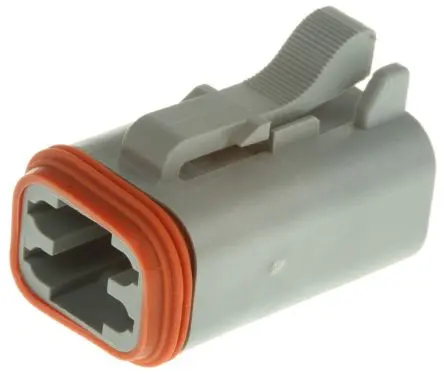 Produktfoto 1 von Amphenol Industrial AT Kfz-Steckverbinder, Kabel, Netzstecker, Crimpbefestigung, Stecker, 4-polig, Grau / 4-reihig,