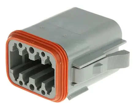 Produktfoto 1 von Amphenol Industrial AT Kfz-Steckverbinder, Kabel, Netzstecker, Crimpbefestigung, Stecker, 8-polig, Grau / 4-reihig,