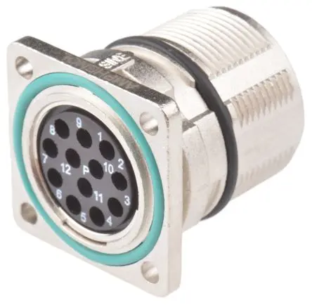 Amphenol Industrial MotionGrade 19.8 mm M23 Rundsteckverbinder Buchse 12-polig Stecker 10A Frontplattenmontage IP67