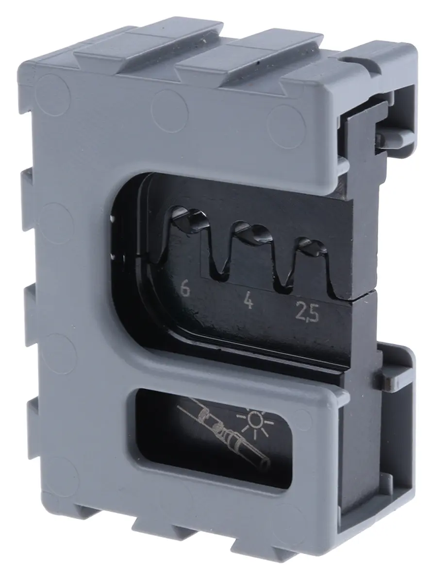 Produktfoto 1 von RS PRO Crimp-Matrizensatz Schwarz, Crimpmatrize