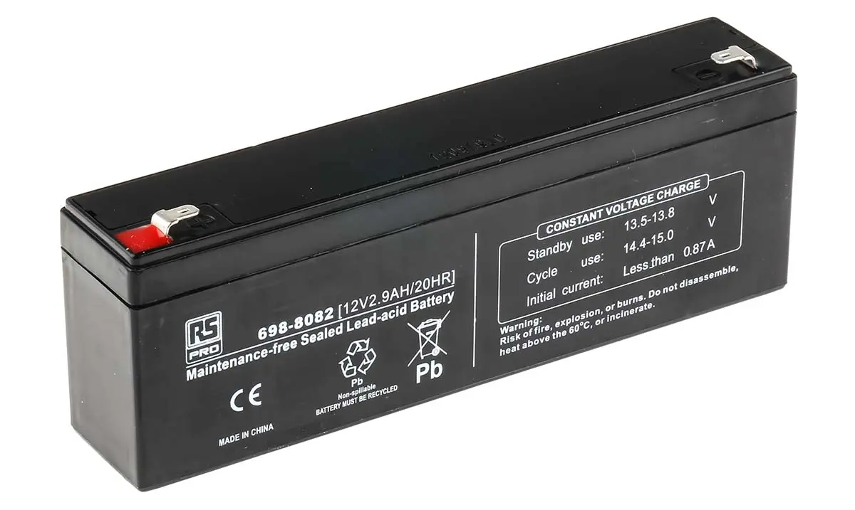 Produktfoto 1 von RS PRO RS PRO Abgedichteter Bleiakku, 12V / 2.9Ah, T1-Anschluss, 178 x 34.5 x 60.5mm