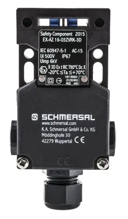 Produktfoto 1 von Schmersal ATEX EX-AZ16 Sicherheits-Verriegelungsschalter Mit Schlüssel Verriegelung 1 Schließer Glasfaserverstärkter