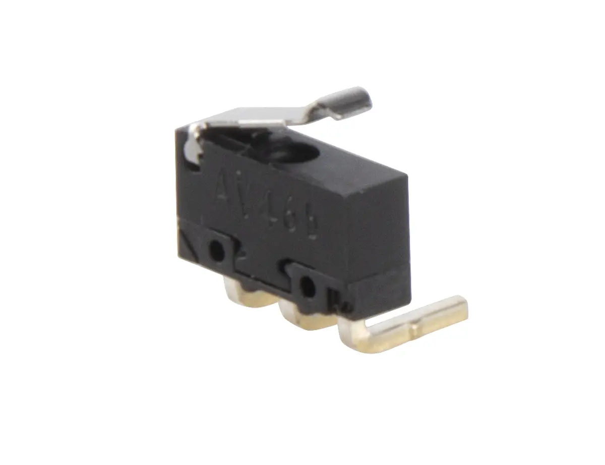 Produktfoto 1 von Panasonic Mikroschalter Rollenhebel simuliert-Betätiger Rechtwinklige Leiterplatte, 1-poliger Wechsler, 500 V ac, 30 V