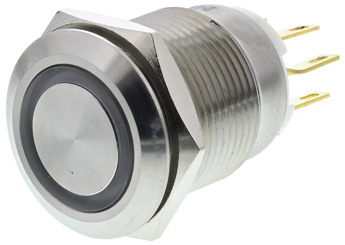 Produktfoto 1 von EOZ R Druckschalter Rot Beleuchtet Tastend Panel Ø 19.2 mm, 1-poliger Umschalter / 5 A 250 V ac, IP65
