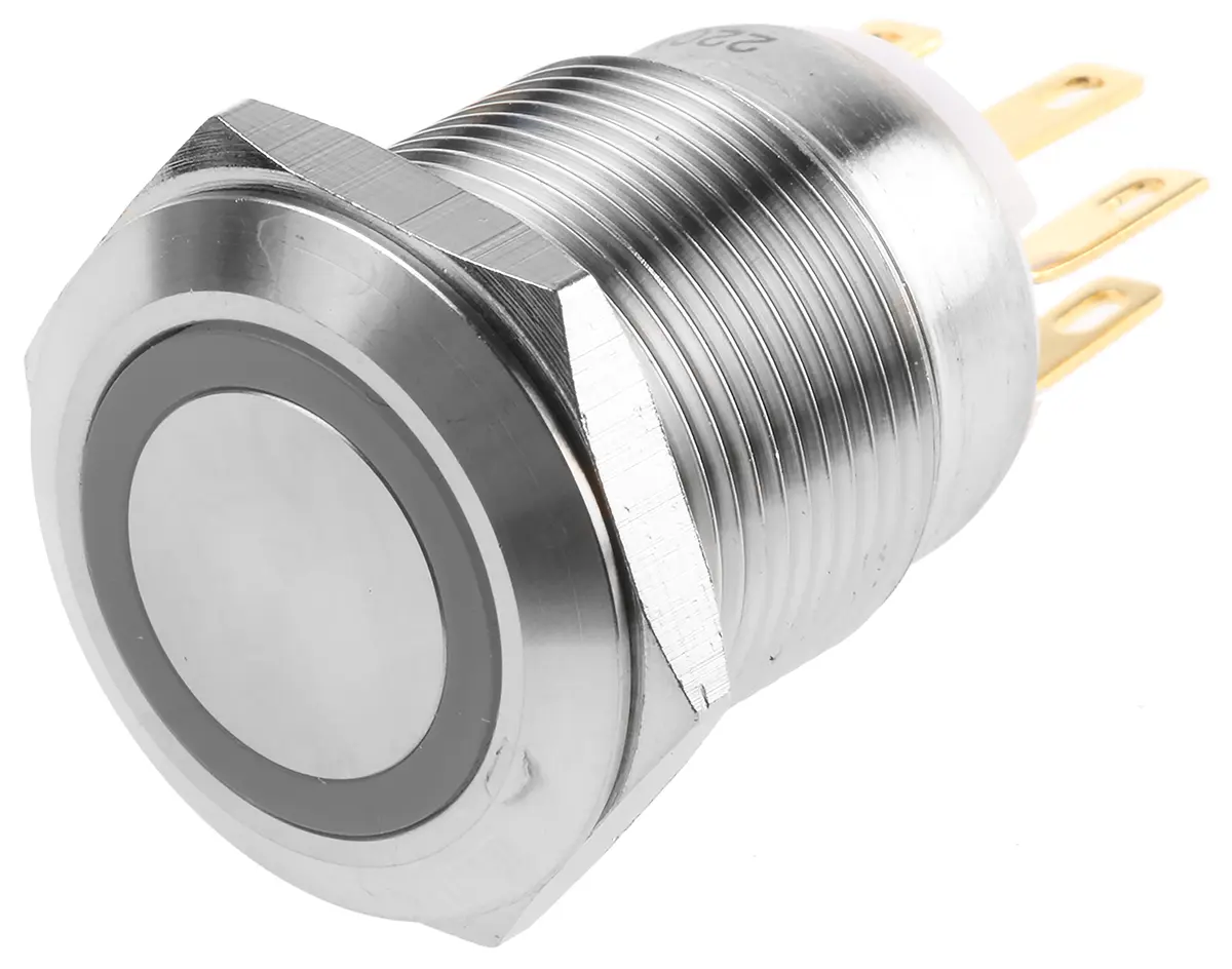 Produktfoto 1 von EOZ R Druckschalter Blau Beleuchtet Tastend Panel Ø 19.2 mm, 1-poliger Umschalter / 5 A 250 V ac, IP65