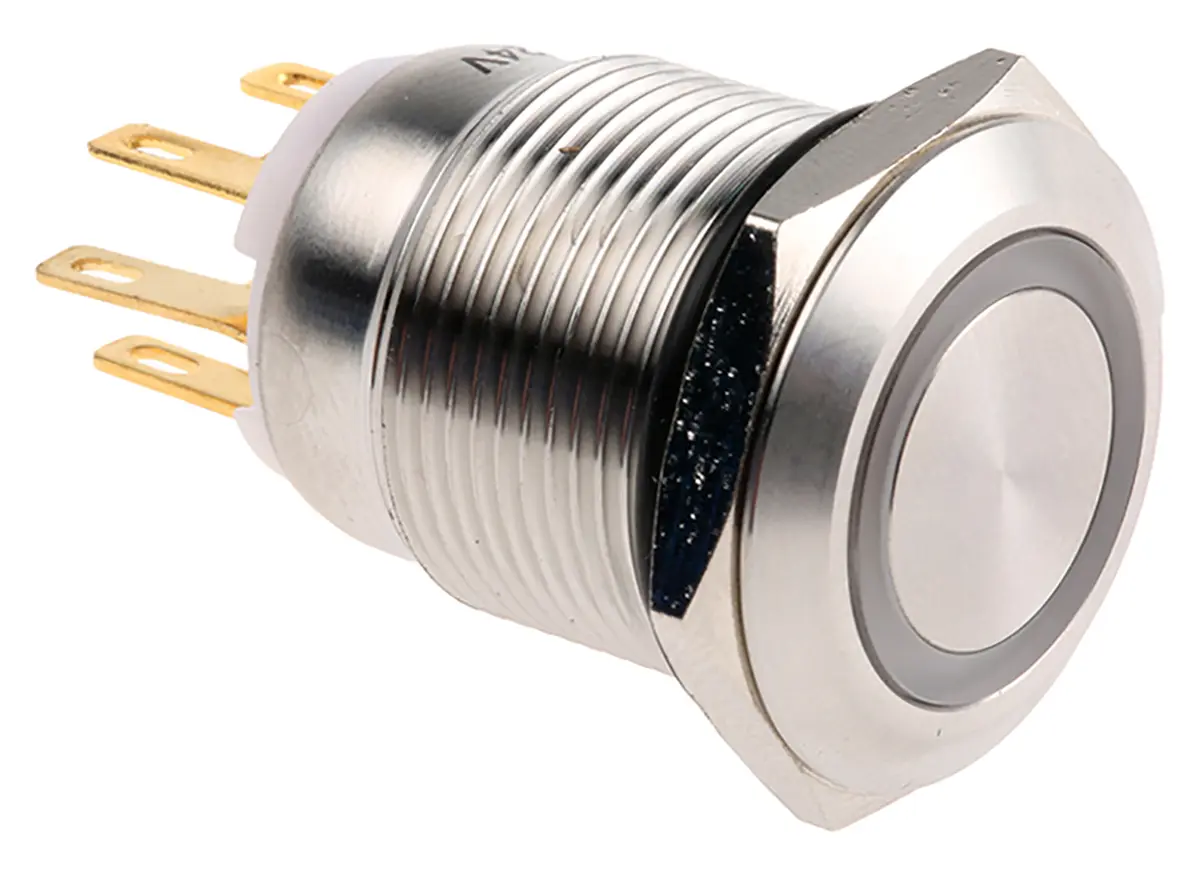 Produktfoto 1 von EOZ R Druckschalter Grün Beleuchtet Tastend Panel Ø 19 mm, 2-poliger Umschalter / 5 A 250 V ac, IP65