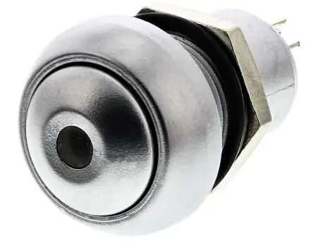 Produktfoto 1 von APEM IP Druckschalter Rot Beleuchtet Rastend Panel Ø 12.9 mm, SPST / 5A 24 V dc 125 V ac, IP67