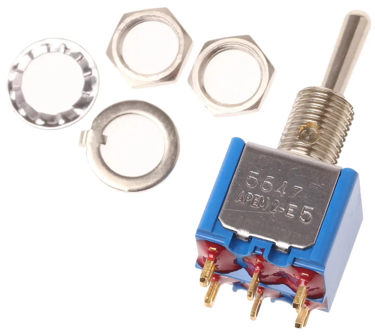 Produktfoto 1 von APEM Panel Kippschalter DPST, Ein-Aus-Ein, 24 V dc, 250 V ac, 400mA, Lötöse