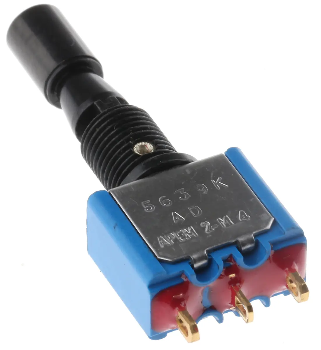 Produktfoto 1 von APEM Panel Kippschalter 1-poliger Umschalter, Ein-Aus-Ein, 24 V dc, 250 V ac, 4A, Lötöse