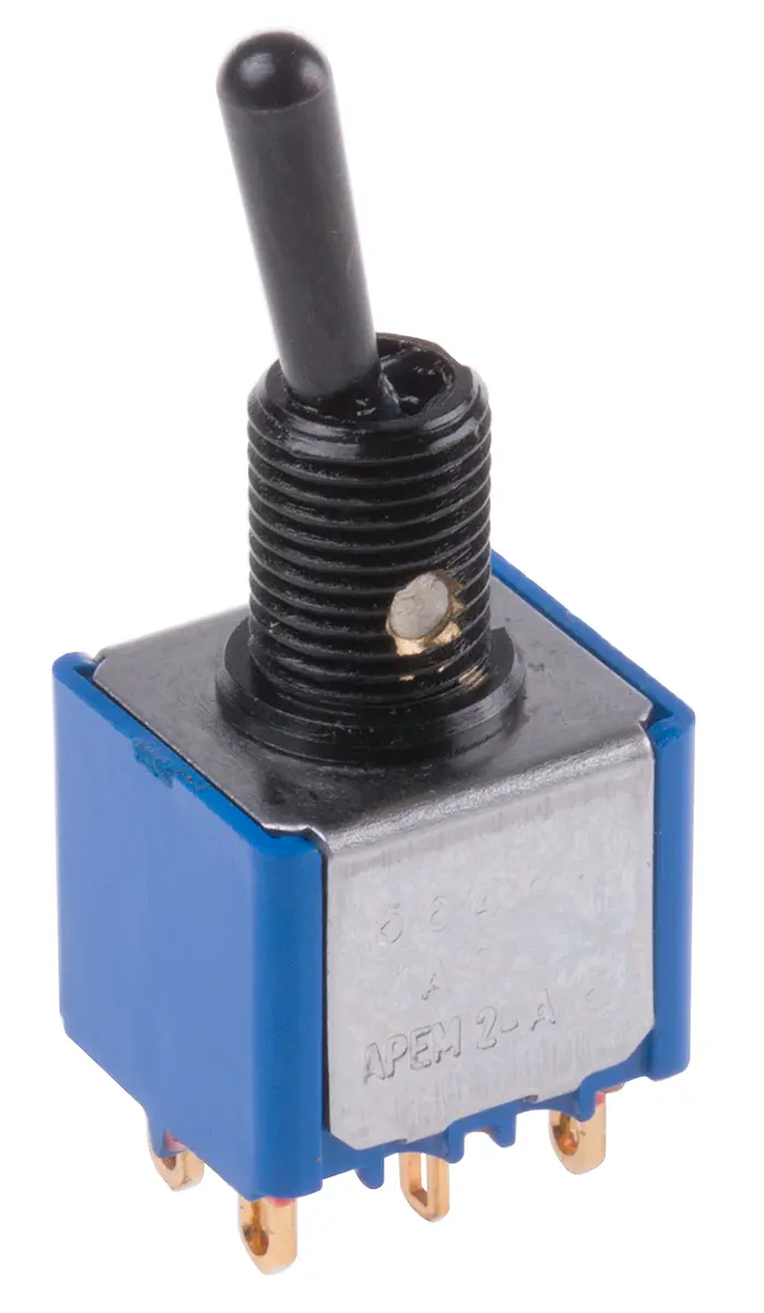 Produktfoto 1 von APEM Panel Kippschalter 2-poliger Wechsler, Ein-Ein, 24 V dc, 250 V ac, 4A, Lötöse