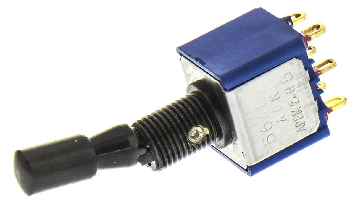 Produktfoto 1 von APEM Panel Kippschalter 2-poliger Wechsler, Ein-Ein, 24 V dc, 250 V ac, 4A, Lötöse