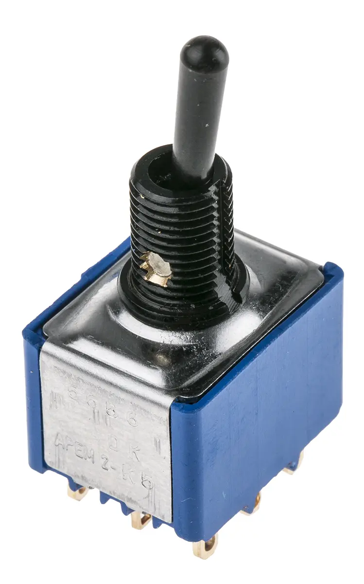 Produktfoto 1 von APEM Panel Kippschalter 3-poliger Wechsler, Ein-Ein, 24 V dc, 250 V ac, 4A, Lötöse