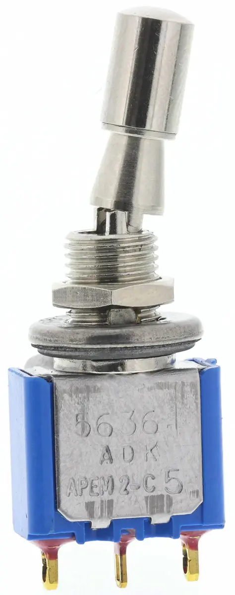 Produktfoto 1 von APEM Panel Kippschalter 1-poliger Umschalter, Ein-Ein, 24 V dc, 250 V ac, 4A, Lötöse
