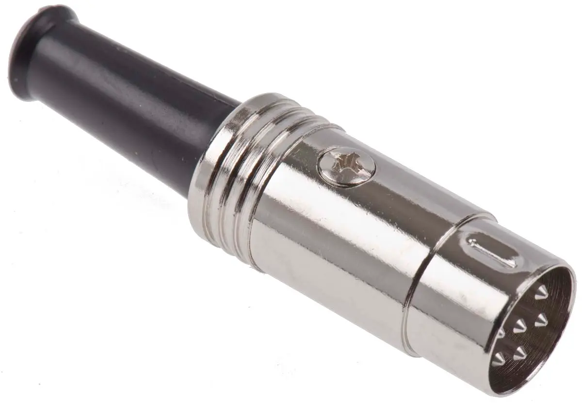 Produktfoto 1 von RS PRO 131 Standard DIN-Stecker Gerade 6-polig, DIN 45322, 60 V ac 4A Kabel, Schraubbefestigung Stecker