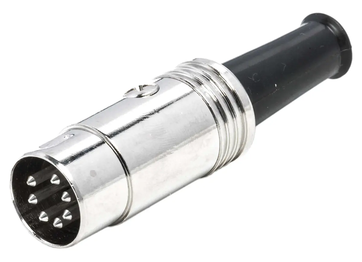 Produktfoto 1 von RS PRO 131 Standard DIN-Stecker Gerade 7-polig, DIN 45329, 60 V ac 4A Kabel, Schraubbefestigung Stecker