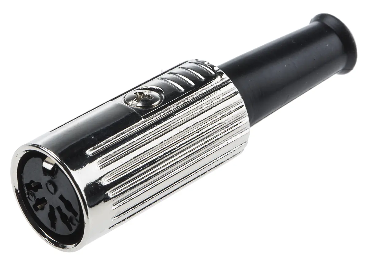 Produktfoto 1 von RS PRO 121 Standard DIN-Buchse Gerade 5-polig, DIN 41524, 60 V ac 4A Kabel Buchse
