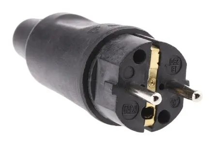 Produktfoto 1 von Kopp Netzsteckverbinder Schwarz 2P, 250V, Kabel Gerade IP44 16A