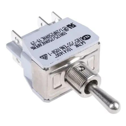 Produktfoto 1 von APEM Panel Kippschalter DPST, Ein-Aus-Ein, 24 V dc, 250 V ac, 5A, Lötöse