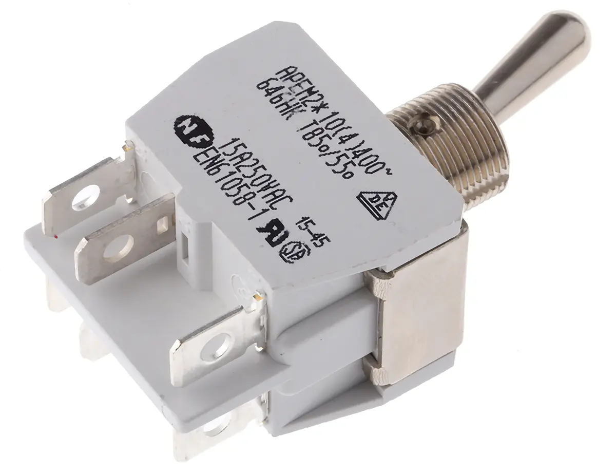 Produktfoto 1 von APEM Panel Kippschalter DPST, Ein-Ein, 24 V dc, 250 V ac, 10A, Lötöse