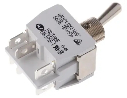 Produktfoto 1 von APEM Panel Kippschalter DPST, Ein-Ein, 24 V dc, 250 V ac, 10A, Lötöse