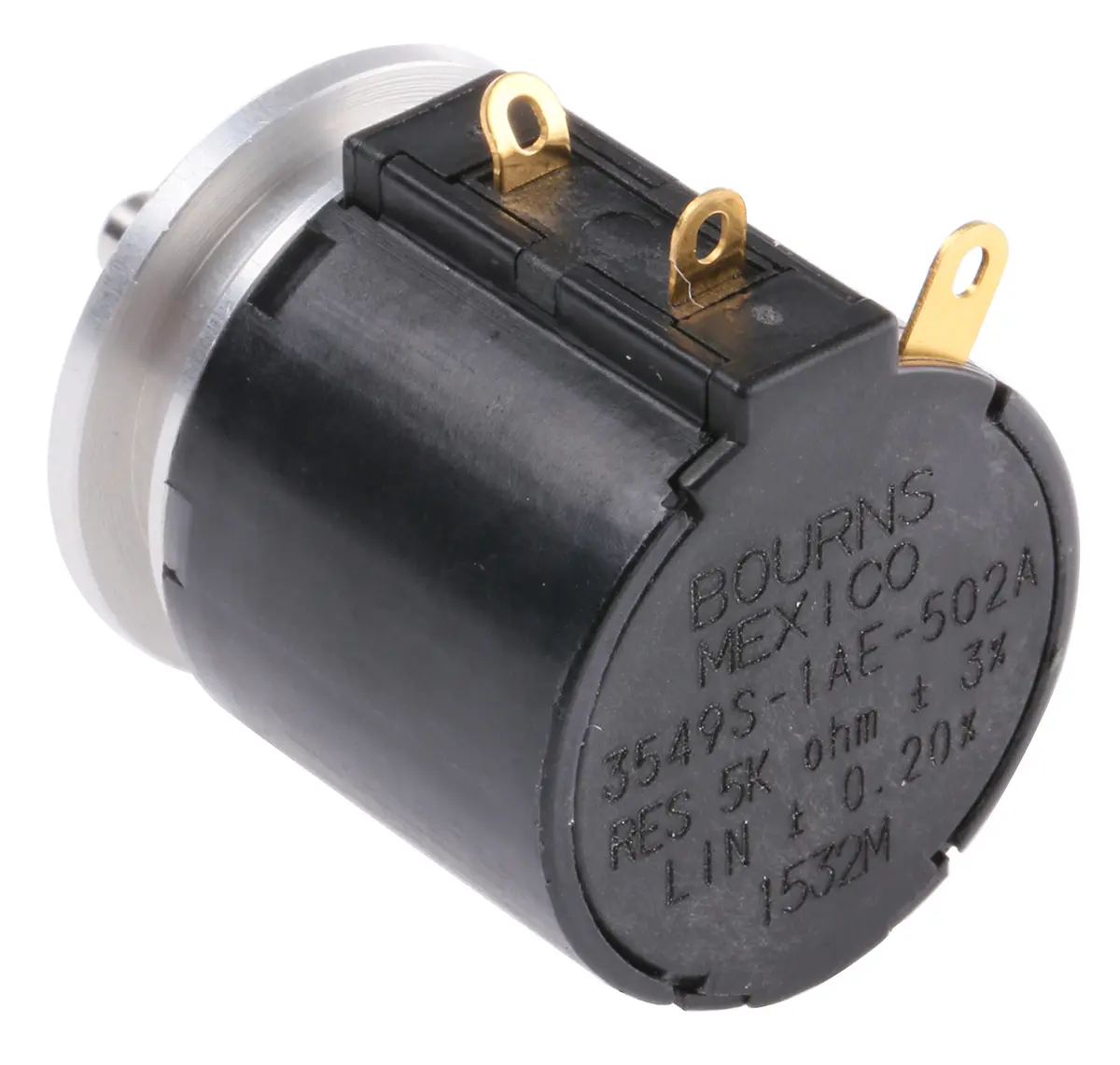 Produktfoto 1 von Bourns 3549 Servopotenziometer Drehen Potenziometer 5 kΩ 3 % / 2 W, Schaft-Ø 3.18 mm
