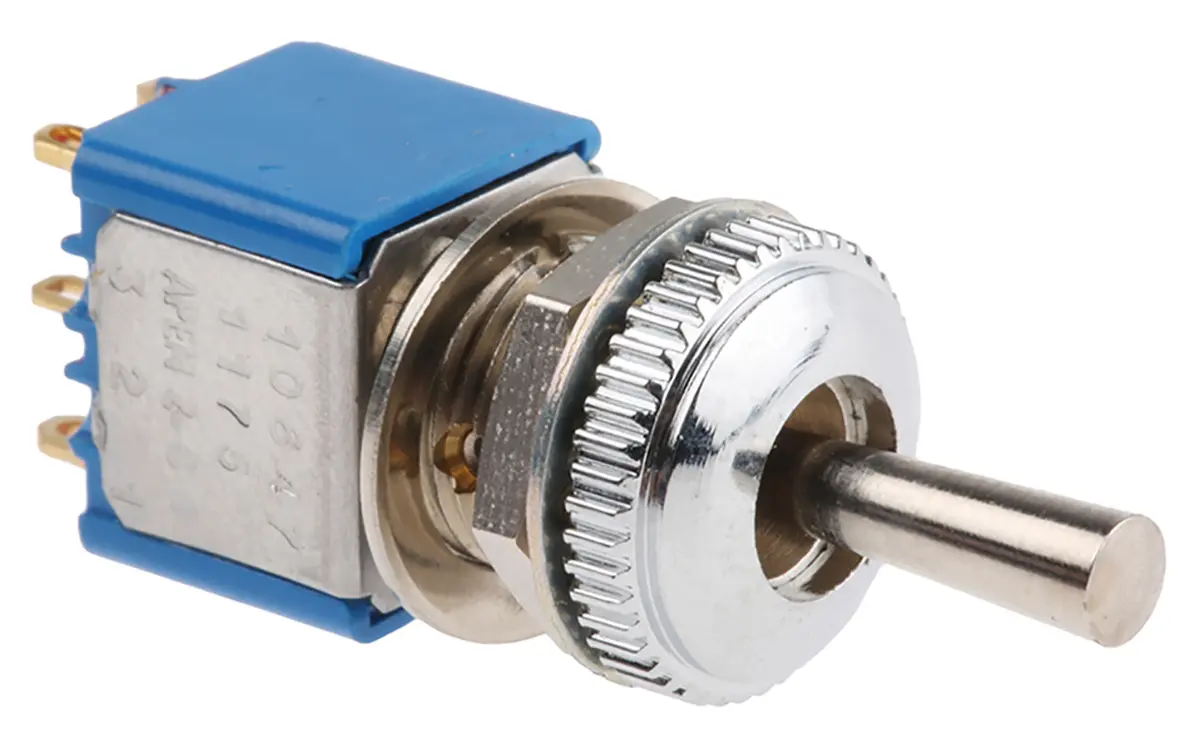 Produktfoto 1 von APEM Panel Kippschalter 2-poliger Wechsler, Ein-Aus-Ein, 24 V dc, 250 V ac, 3A, Lot