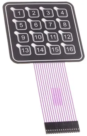 Produktfoto 1 von APEM Membrantastenfeld (4 x 4) 16-Tasten Silber Membranbetätigung Matrix Beleuchtet