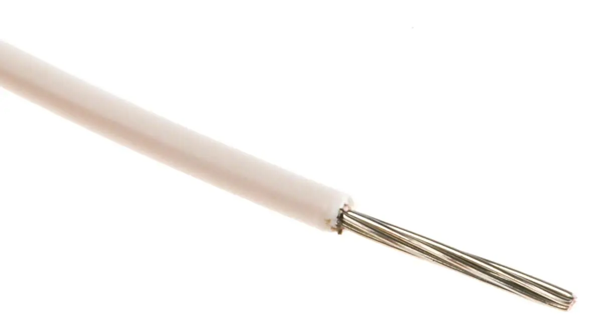 Produktfoto 1 von AXINDUS Einzeladerleitung 0,34 mm², 22 AWG 200m Weiß PVC isoliert Ø 1.2 → 1.45mm 7 x 0,25 mm Litzen