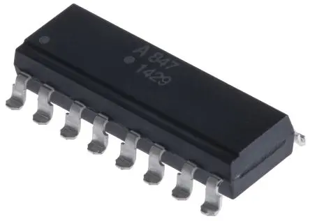 Produktfoto 1 von Broadcom ACPL Oberfläche 4 Optokoppler DC-In, 16-Pin PDIP, Isolation 5000 V ac