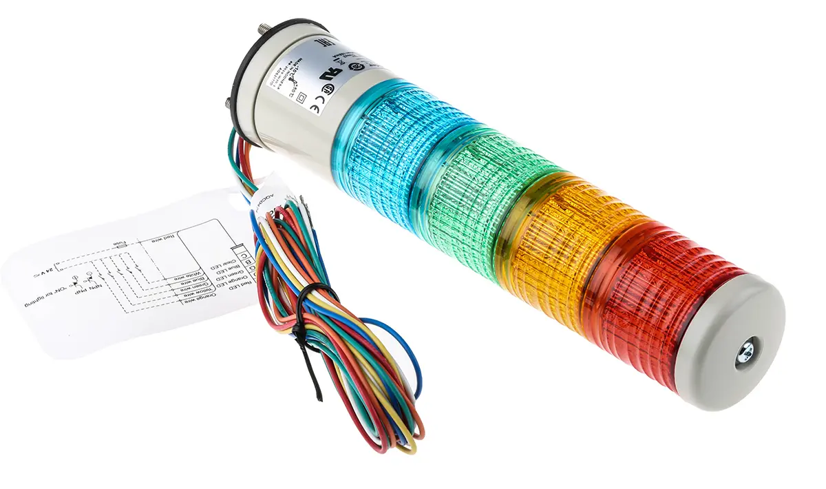 Produktfoto 1 von Schneider Electric Harmony XVC4 LED Signalturm bis 4-stufig Linse Rot/Grün/Gelb/Blau + Dauer 205.5mm