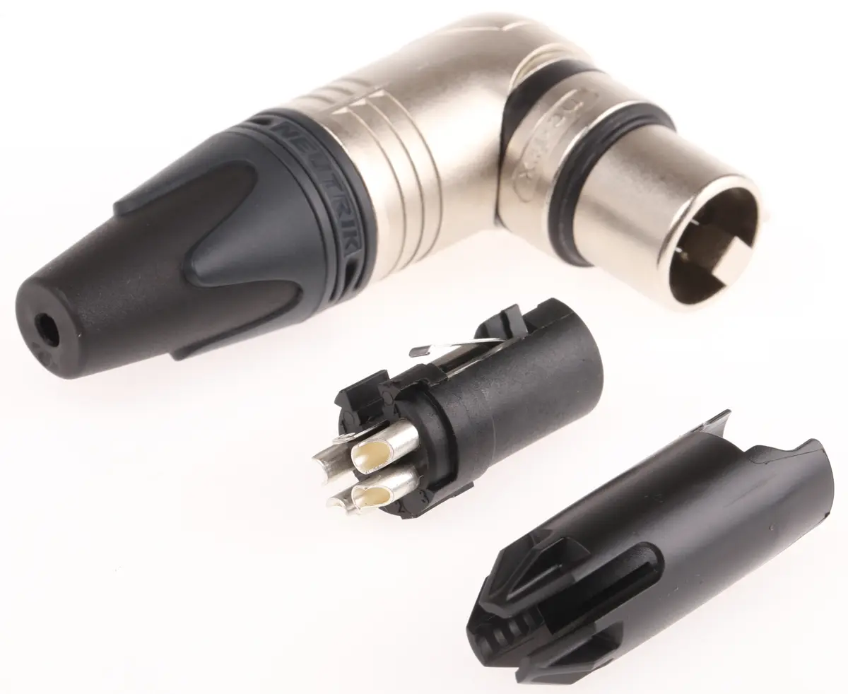 Produktfoto 1 von Neutrik gewinkelt 4-polig Kabel Buchse Silber auf Nickel XLR-Steckverbinder, 50 V