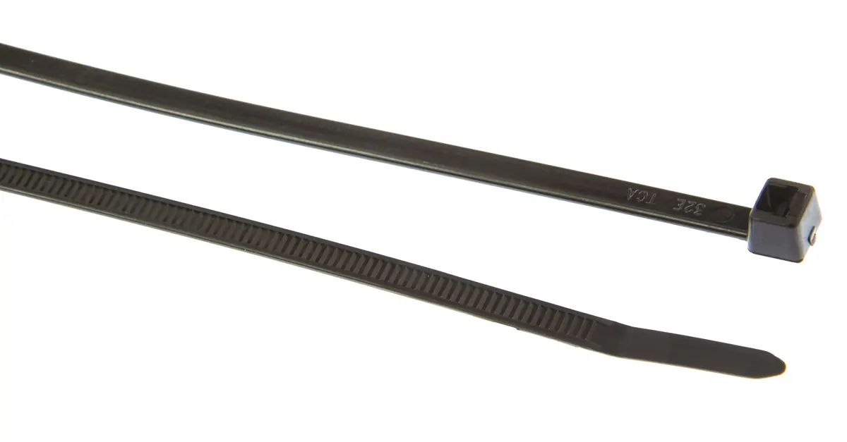 Produktfoto 1 von HellermannTyton T50L Nylon 6.6 Kabelbinder Nicht lösbar Schwarz 4.6mm x 390 mm