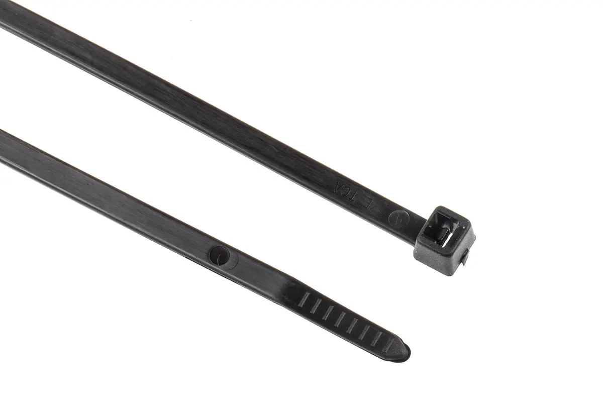 Produktfoto 1 von HellermannTyton T50I Nylon 6.6 Kabelbinder Nicht lösbar Schwarz 4.6 mm x 300 mm