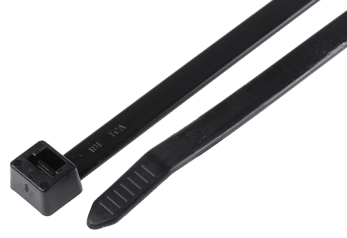 Produktfoto 1 von HellermannTyton T120S Nylon 6.6 Kabelbinder Nicht lösbar Schwarz 7.6 mm x 225 mm