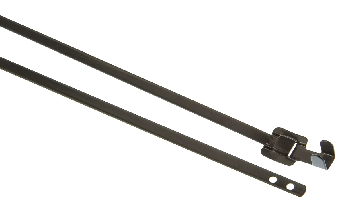 Produktfoto 1 von HellermannTyton MLT12SSC5 Edelstahl mit Polyesterbeschichtung Kabelbinder Lösbar Schwarz 5.26 mm x 330 mm