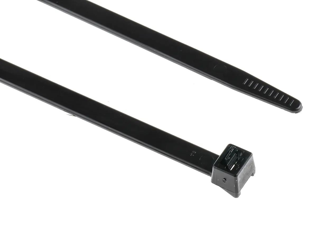 Produktfoto 1 von HellermannTyton RLT120 Nylon 6.6 Kabelbinder Lösbar Schwarz 7.6 mm x 340 mm