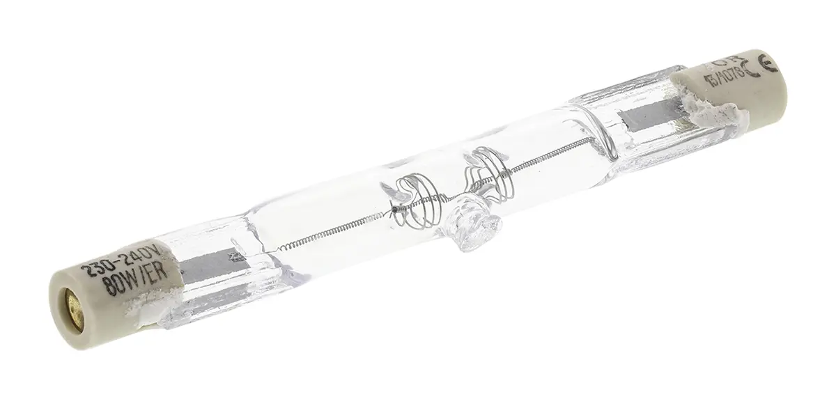 Produktfoto 1 von Orbitec Linear Klar Halogenlampe 240 V ac / 80 W, 1380 lm, R7S Sockel, Ø 8 mm x 78 mm